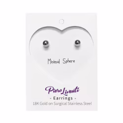 Minimal Sphere, Everyday Earrings (Rose, Yellow or White) - Thumbnail 2