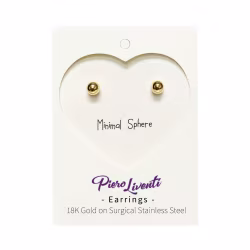 Minimal Sphere, Everyday Earrings (Rose, Yellow or White) - Thumbnail 4