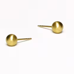 Brushed Sphere, Everyday Earrings (Yellow) - Thumbnail 1