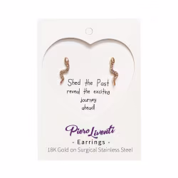 Snake, Everyday Earrings (Rose or Yellow) - Thumbnail 2