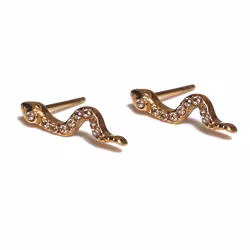 Snake, Everyday Earrings (Rose or Yellow) - Thumbnail 1