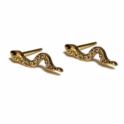 Snake, Everyday Earrings (Rose or Yellow) - Thumbnail 3