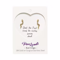 Snake, Everyday Earrings (Rose or Yellow) - Thumbnail 4