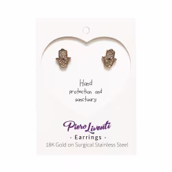 Hamsa Protective Hand, Everyday Earrings (Rose) - Thumbnail 2