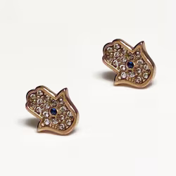 Hamsa Protective Hand, Everyday Earrings (Rose) - Thumbnail 1