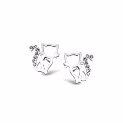 Sassy Cat, Everyday Earrings (White) - Thumbnail 1