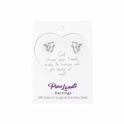 Sassy Cat, Everyday Earrings (White) - Thumbnail 3