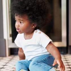 White Boogie Tees Bodysuit Tshirt - Natural Wood Button - Thumbnail 2