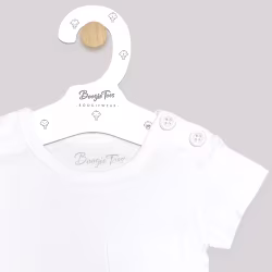 White Boogie Tees Bodysuit Tshirt - White Button - Thumbnail 1