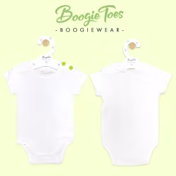 White Boogie Tees Bodysuit Tshirt - Green Button - Thumbnail 3