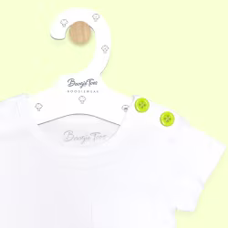 White Boogie Tees Bodysuit Tshirt - Green Button - Thumbnail 1