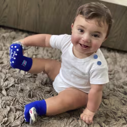 White Boogie Tees Bodysuit Tshirt - Blue Button - Thumbnail 3