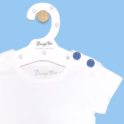 White Boogie Tees Bodysuit Tshirt - Blue Button - Thumbnail 1