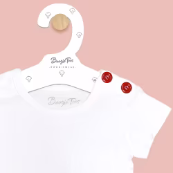 White Boogie Tees Bodysuit Tshirt - Red Button - Thumbnail 1