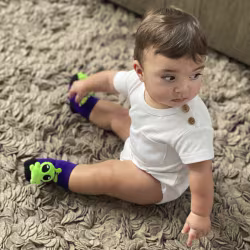 Gray Boogie Tees Bodysuit Tshirt - Natural Wood Button - Thumbnail 5