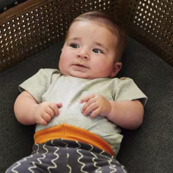 Gray Boogie Tees Bodysuit Tshirt - Natural Wood Button - Thumbnail 2