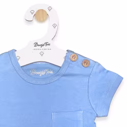 Blue Boogie Tees Bodysuit Tshirt - Natural Wood Button - Thumbnail 1