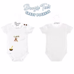 Baby Monkey White Boogie Tee's Crazy Pocket - Thumbnail 1