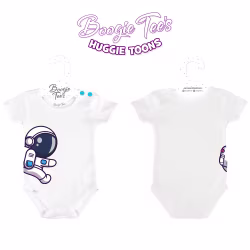 Astronaut White Boogie Tee's Huggie Toons - Thumbnail 1