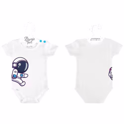 Astronaut White Boogie Tee's Huggie Toons - Thumbnail 3