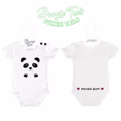Panda Bum White Boogie Tee's Funny Tails - Thumbnail 1