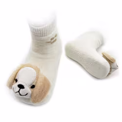 Beige Puppy Boogie Toes Rattle Socks - Thumbnail 1