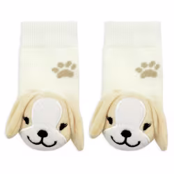 Beige Puppy Boogie Toes Rattle Socks - Thumbnail 2