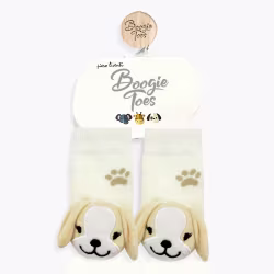 Beige Puppy Boogie Toes Rattle Socks - Thumbnail 3