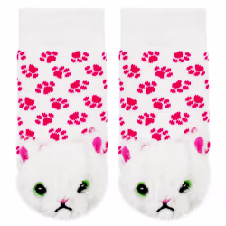 White Furball Cat Boogie Toes Rattle Socks - Thumbnail 2
