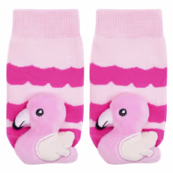 Pink Flamingo Boogie Toes Rattle Socks - Thumbnail 2