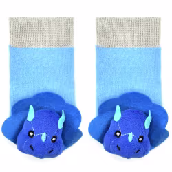 Blue Tricera Triceratops Dinosaur Boogie Toes Rattle Socks - Thumbnail 3