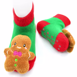 Gingerbread Man Christmas Boogie Toes Rattle Socks - Thumbnail 1