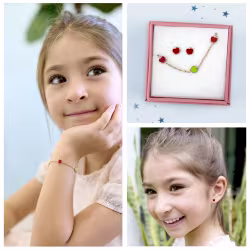 Tiny Apples Boogie Charms Children Bracelet & Earrings Set - Thumbnail 2
