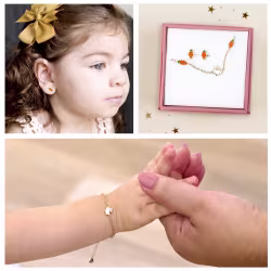 Bunny Boogie Charms Children Bracelet & Earrings Set - Thumbnail 2