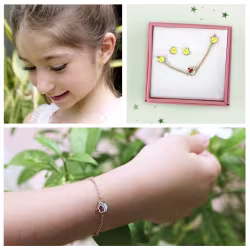 Hen & Chicken Boogie Charms Children Bracelet & Earrings Set - Thumbnail 2
