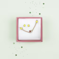 Hen & Chicken Boogie Charms Children Bracelet & Earrings Set - Thumbnail 1