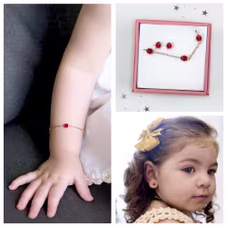Ladybug Boogie Charms Children Bracelet & Earrings Set - Thumbnail 2