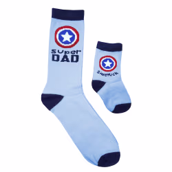 2 Pair Sidekicks, Superdad Sidekick, Daddy and Me Socks Set - Thumbnail 1