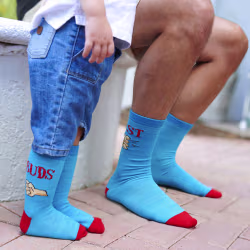 2 pair Sidekicks Best Buds Father Son, Daddy and Me Socks Set - Thumbnail 2