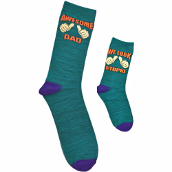 2 pair Sidekicks We Look Awesome, Daddy and Me Socks Set - Thumbnail 1