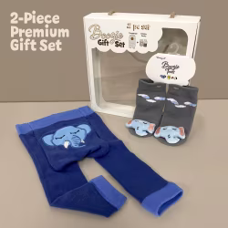 Sleepy Elephant, 2-Pc Boogie Toes & Tight Baby Gift Set (6-18m) - Thumbnail 1