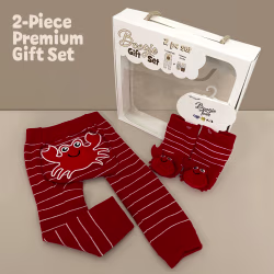 Red Crab, 2-Pc Boogie Toes & Tight Baby Gift Set (6-18m) - Thumbnail 1