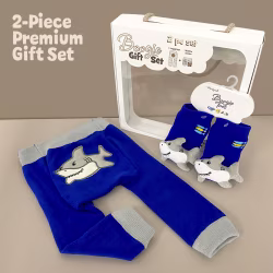 Shark, 2-Pc Boogie Toes & Tight Baby Gift Set (6-18m) - Thumbnail 1