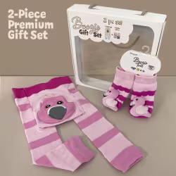 Pink Flamingo, 2-Pc Boogie Toes & Tight Baby Gift Set (6-18m) - Thumbnail 1