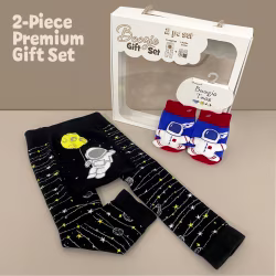 Baby Astronaut, 2-Pc Boogie Toes & Tight Baby Gift Set (6-18m) - Thumbnail 1