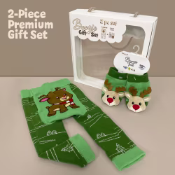 Reindeer, 2-Pc Boogie Toes & Tight Baby Gift Set (6-18m) - Thumbnail 1