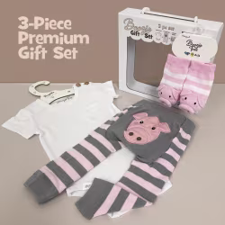 Pink Pig, 3-Pc Boogie Toes, Tight & Tee Baby Premium Gift Set - Thumbnail 1