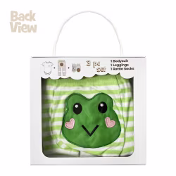 Green Frog, 3-Pc Boogie Toes, Tight & Tee Baby Premium Gift Set - Thumbnail 8