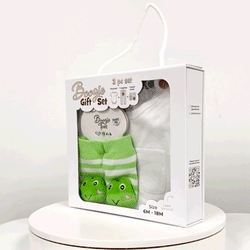 Green Frog, 3-Pc Boogie Toes, Tight & Tee Baby Premium Gift Set - Thumbnail 2