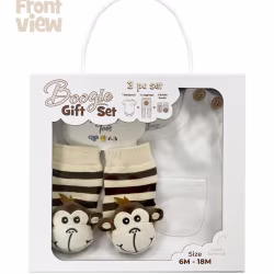 Monkey Boy, 3-Pc Boogie Toes, Tight & Tee Baby Premium Gift Set - Thumbnail 7